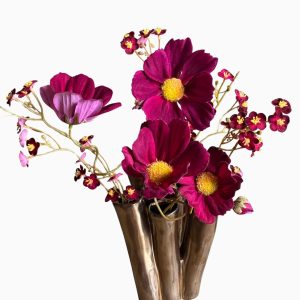 Bronzen trompetvaas met paarse tinten