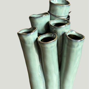 Trompet vaas blauw klein