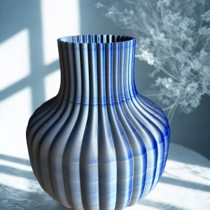 Blauwe tovervaas 3D geprint