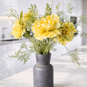 Dubbele tulp geel / groen luxe