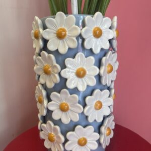 Vaas madelief blauw