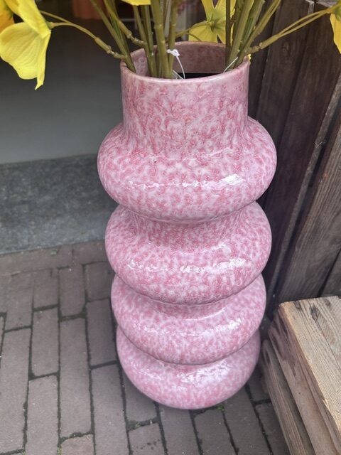 Roze print vaas L