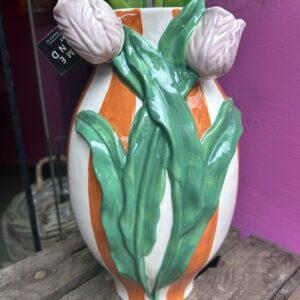 Vaas met tulpen print
