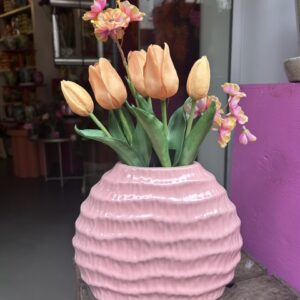 Smalle vaas met print roze