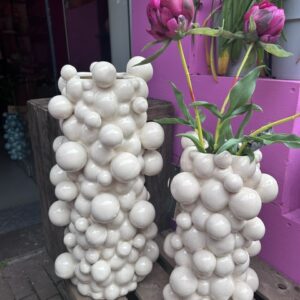 Bubbel vaas wit maat L