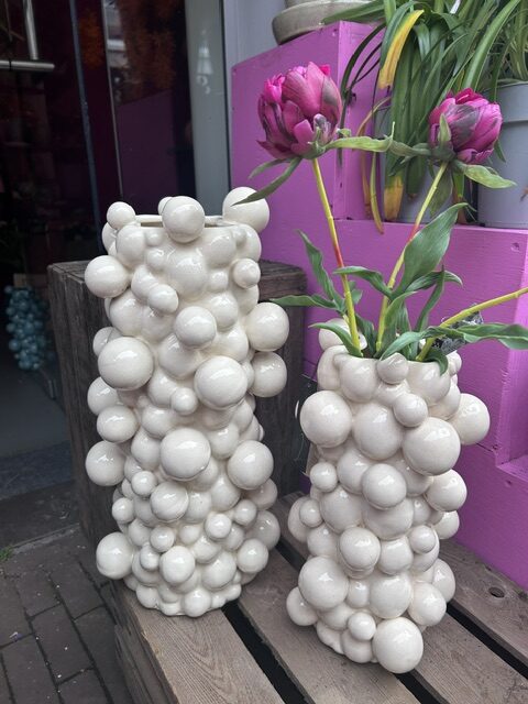 Bubbel vaas wit M - Afbeelding 1
